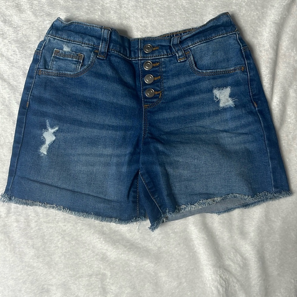 Blue denim shorts